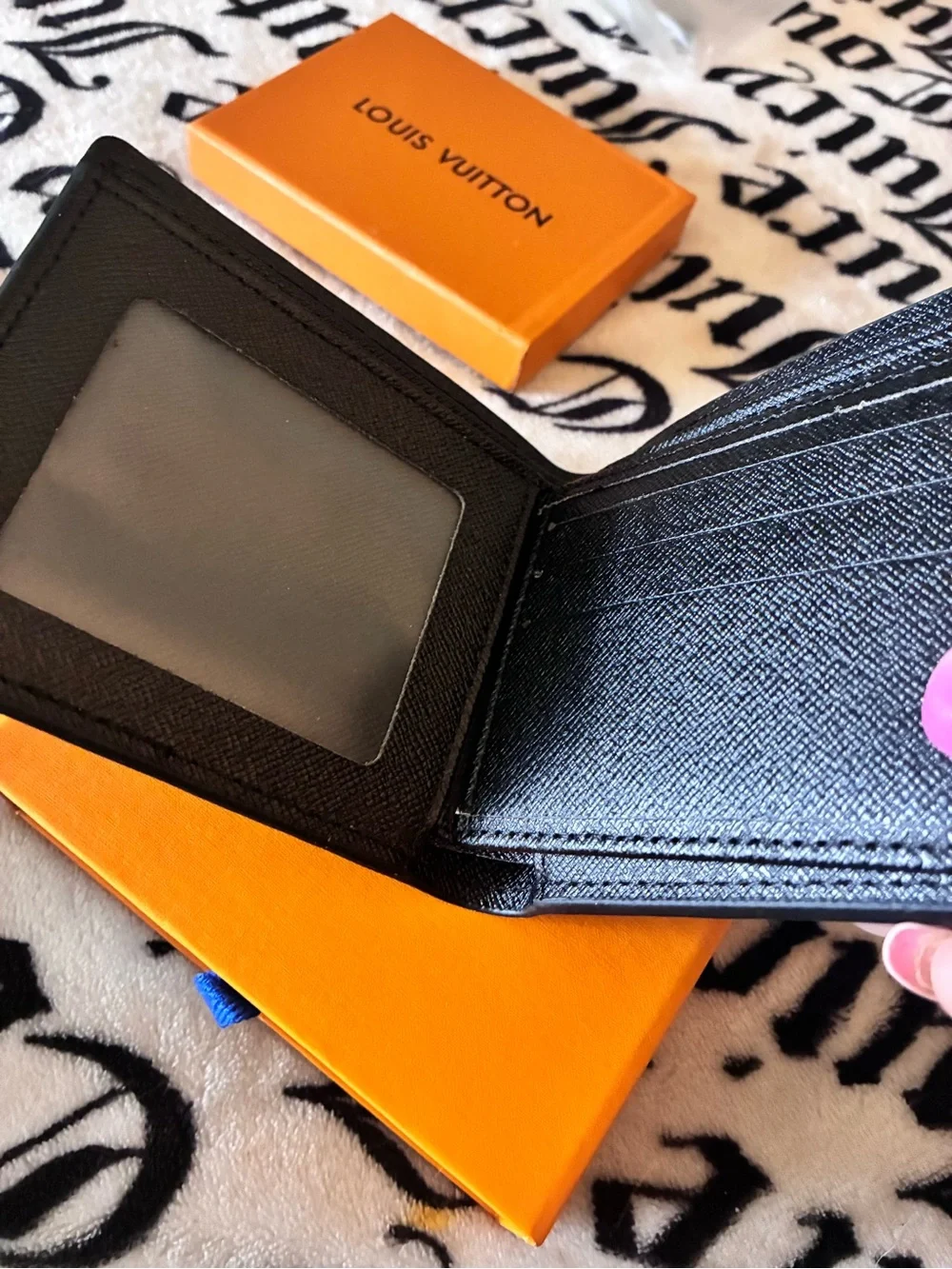 Louis Vuitton Black Embossed Monogram men’s wallet